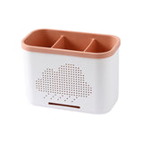 Maxbell Drain Chopsticks Cage Detachable Ventilation Durable for Closet Cabinet Home 3 Slot Pink