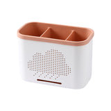 Maxbell Drain Chopsticks Cage Detachable Ventilation Durable for Closet Cabinet Home 3 Slot Pink