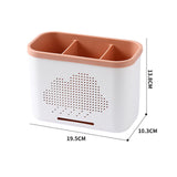 Maxbell Drain Chopsticks Cage Detachable Ventilation Durable for Closet Cabinet Home 3 Slot Pink