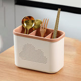 Maxbell Drain Chopsticks Cage Detachable Ventilation Durable for Closet Cabinet Home 3 Slot Pink