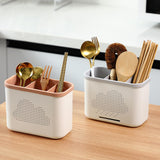 Maxbell Drain Chopsticks Cage Detachable Ventilation Durable for Closet Cabinet Home 3 Slot Pink