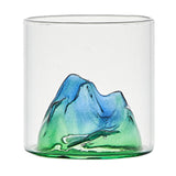 Maxbell Creative Mountain Style Wine Glass Tea Cup for Entertaining Dining Man Gifts vert hills