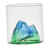 Maxbell Creative Mountain Style Wine Glass Tea Cup for Entertaining Dining Man Gifts vert hills