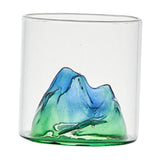 Maxbell Creative Mountain Style Wine Glass Tea Cup for Entertaining Dining Man Gifts vert hills