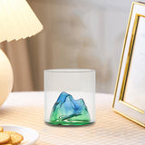 Maxbell Creative Mountain Style Wine Glass Tea Cup for Entertaining Dining Man Gifts vert hills