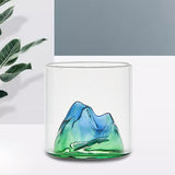 Maxbell Creative Mountain Style Wine Glass Tea Cup for Entertaining Dining Man Gifts vert hills