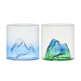 Maxbell Creative Mountain Style Wine Glass Tea Cup for Entertaining Dining Man Gifts vert hills
