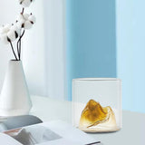 Maxbell Creative Mountain Style Wine Glass Tea Cup for Entertaining Dining Man Gifts Gold Mountain