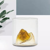 Maxbell Creative Mountain Style Wine Glass Tea Cup for Entertaining Dining Man Gifts Gold Mountain