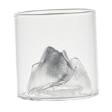 Maxbell Creative Mountain Style Wine Glass Tea Cup for Entertaining Dining Man Gifts Silver Mountain