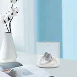Maxbell Creative Mountain Style Wine Glass Tea Cup for Entertaining Dining Man Gifts Silver Mountain