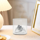 Maxbell Creative Mountain Style Wine Glass Tea Cup for Entertaining Dining Man Gifts Silver Mountain
