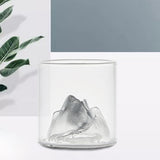 Maxbell Creative Mountain Style Wine Glass Tea Cup for Entertaining Dining Man Gifts Silver Mountain