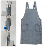 Maxbell Workshop Apron Heavy Duty Free Size for Gardening Barbecue Fathers Day Gift Light Blue