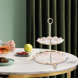 Maxbell 2 Tiered Cake Stand Cupcake Stand Tower Serving Tray Polished Elegant