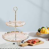 Maxbell 2 Tiered Cake Stand Cupcake Stand Tower Serving Tray Polished Elegant