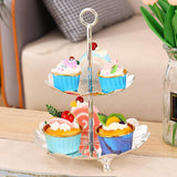 Maxbell 2 Tiered Cake Stand Cupcake Stand Tower Serving Tray Polished Elegant