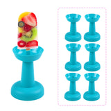 Maxbell 6 Pieces Multipurpose Ice Cream Holder Round Reusable for Countertop Parties Blue
