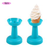 Maxbell 6 Pieces Multipurpose Ice Cream Holder Round Reusable for Countertop Parties Blue