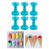 Maxbell 6 Pieces Multipurpose Ice Cream Holder Round Reusable for Countertop Parties Blue