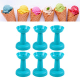 Maxbell 6 Pieces Multipurpose Ice Cream Holder Round Reusable for Countertop Parties Blue