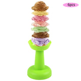 Maxbell 6 Pieces Multipurpose Ice Cream Holder Round Reusable for Countertop Parties Green