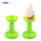 Maxbell 6 Pieces Multipurpose Ice Cream Holder Round Reusable for Countertop Parties Green