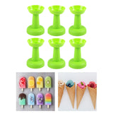 Maxbell 6 Pieces Multipurpose Ice Cream Holder Round Reusable for Countertop Parties Green