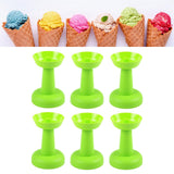 Maxbell 6 Pieces Multipurpose Ice Cream Holder Round Reusable for Countertop Parties Green