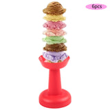 Maxbell 6 Pieces Multipurpose Ice Cream Holder Round Reusable for Countertop Parties Red