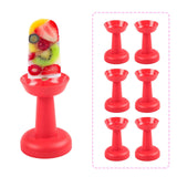 Maxbell 6 Pieces Multipurpose Ice Cream Holder Round Reusable for Countertop Parties Red