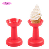 Maxbell 6 Pieces Multipurpose Ice Cream Holder Round Reusable for Countertop Parties Red