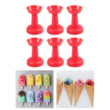 Maxbell 6 Pieces Multipurpose Ice Cream Holder Round Reusable for Countertop Parties Red