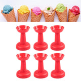Maxbell 6 Pieces Multipurpose Ice Cream Holder Round Reusable for Countertop Parties Red
