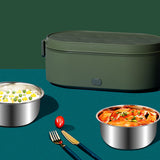 Maxbell Lunch Box Electric Heated Lunch Boxes Food Warmer for Office Travel Green