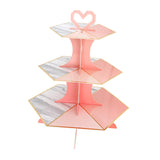 Maxbell 3 Tiers Cardboard Cupcake Stand Holder DIY Dessert Holder for Kitchen Decor Pink