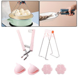 Maxbell 4 Pieces Hot Plate Gripper Set for Cooking Moving Hot Plate or Bowls Pot Pink