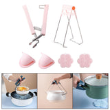 Maxbell 4 Pieces Hot Plate Gripper Set for Cooking Moving Hot Plate or Bowls Pot Pink