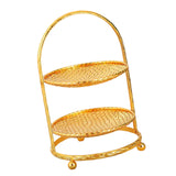 Maxbell Golden 2 Tiered Cake Stand Dessert and Cupcake Stand Widely Use Portable