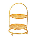 Maxbell Golden 2 Tiered Cake Stand Dessert and Cupcake Stand Widely Use Portable