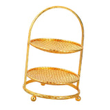 Maxbell Golden 2 Tiered Cake Stand Dessert and Cupcake Stand Widely Use Portable