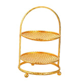 Maxbell Golden 2 Tiered Cake Stand Dessert and Cupcake Stand Widely Use Portable