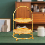 Maxbell Golden 2 Tiered Cake Stand Dessert and Cupcake Stand Widely Use Portable