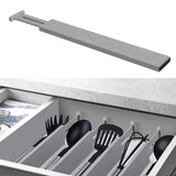 Maxbell Spring Loaded Kitchen Utensil Drawer Organiser for Bedroom Desk Clothes 56cmx6cmx1.5cm