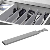 Maxbell Spring Loaded Kitchen Utensil Drawer Organiser for Bedroom Desk Clothes 56cmx6cmx1.5cm