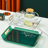 Maxbell Vanity Tray Cosmetic Storage Tray Makeup Organizer for Desktop Bedroom Decor clear white