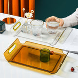 Maxbell Vanity Tray Cosmetic Storage Tray Makeup Organizer for Desktop Bedroom Decor clear white