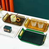 Maxbell Vanity Tray Cosmetic Storage Tray Makeup Organizer for Desktop Bedroom Decor clear white