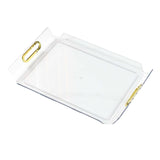 Maxbell Vanity Tray Cosmetic Storage Tray Makeup Organizer for Desktop Bedroom Decor clear white