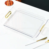 Maxbell Vanity Tray Cosmetic Storage Tray Makeup Organizer for Desktop Bedroom Decor clear white